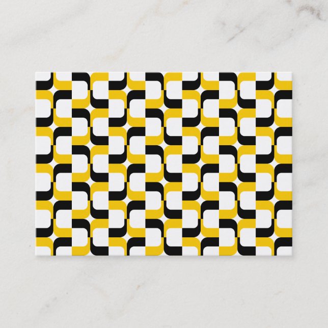 Geometric Pattern 020614 - Black and Amber Business Card (Front)