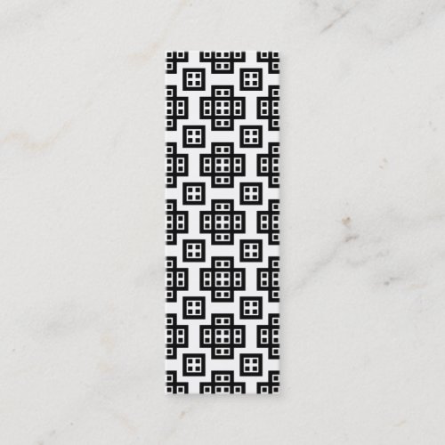 Geometric Pattern 030614 _ Black on White Mini Business Card