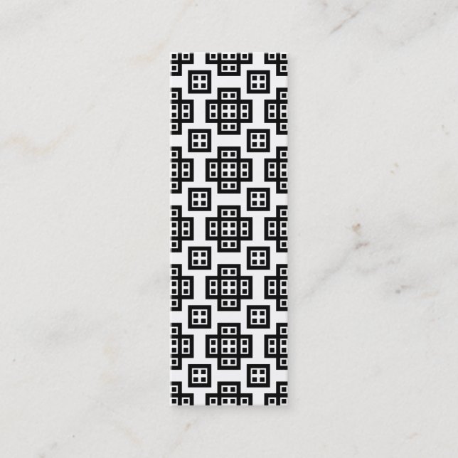 Geometric Pattern 030614 - Black on White Mini Business Card (Front)