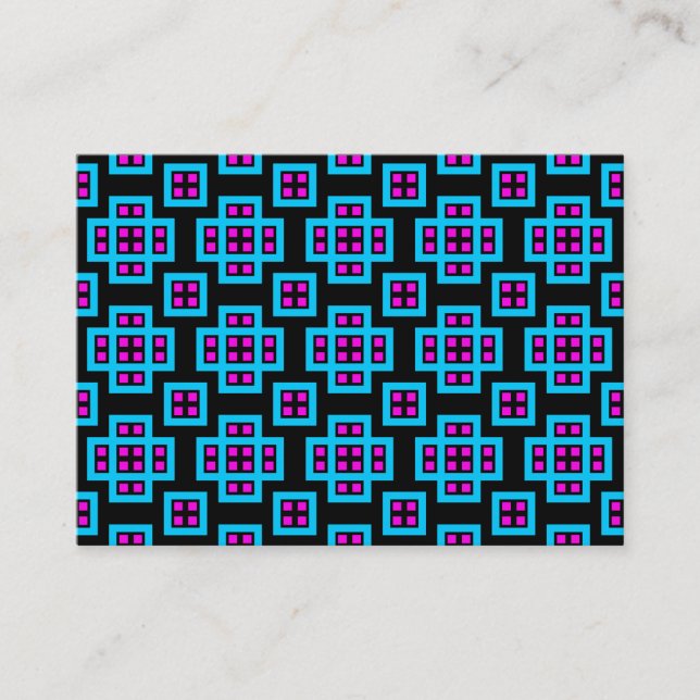Geometric Pattern 030614 - Blue, Magenta and Black Business Card (Front)
