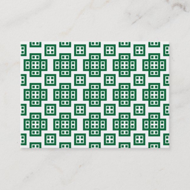 Geometric Pattern 030614 - Forest Green Business Card (Front)