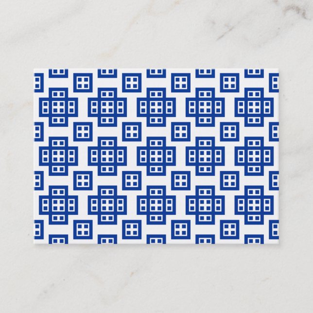 Geometric Pattern 030614 - Navy Blue Business Card (Front)