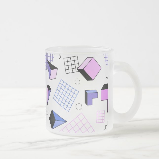 Geometric Pattern 13 Frosted Glass Coffee Mug (Right)