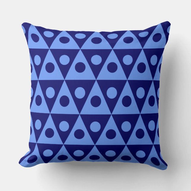 Geometric Pattern 260514 - Baby Blue on Dp Navy Throw Pillow (Front)