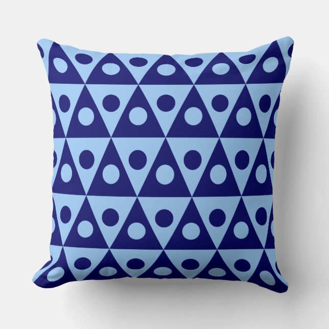 Geometric Pattern 260514 - Deep Navy on Pale Blue Throw Pillow (Front)
