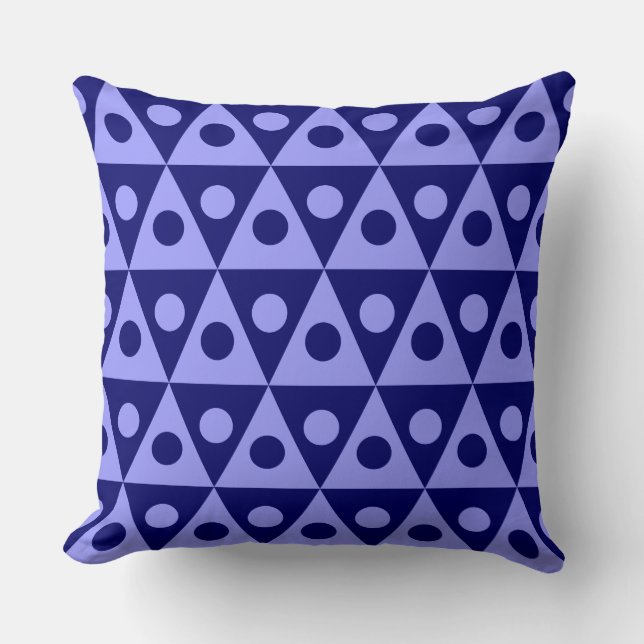 Geometric Pattern 260514 - Pastel Blue on Dp Navy Throw Pillow (Front)