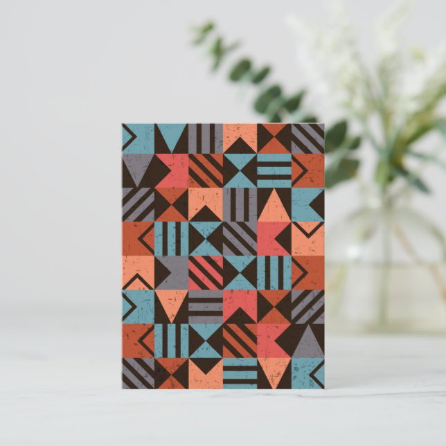 Geometric Pattern 28 Holiday Postcard (Standing Front)