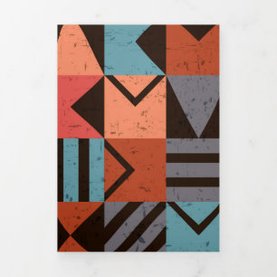 Geometric Pattern 28 Tri-Fold Holiday Card