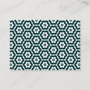 Geometric Pattern 290514(03) Dark Moss on White Business Card