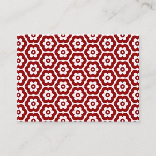Geometric Pattern 29051403 Ruby Red on White Business Card
