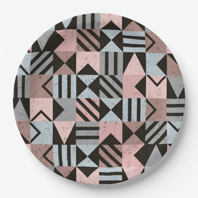Geometric Pattern 29 Paper Plates (Front)