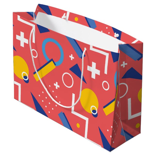 Geometric Pattern 2 Large Gift Bag (Back Angled)