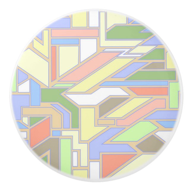 Geometric pattern 3 ceramic knob (Front)