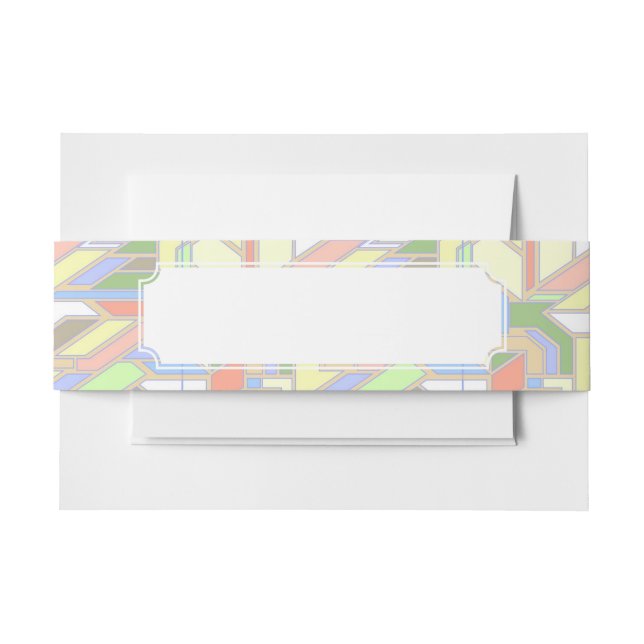 Geometric pattern 3 invitation belly band (Front Example)