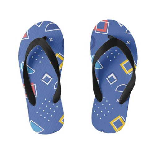 Geometric Pattern 3 Kids Flip Flops