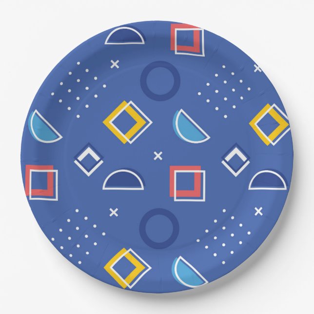 Geometric Pattern 3 Paper Plates (Front)
