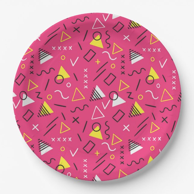 Geometric Pattern 7 Paper Plates (Front)