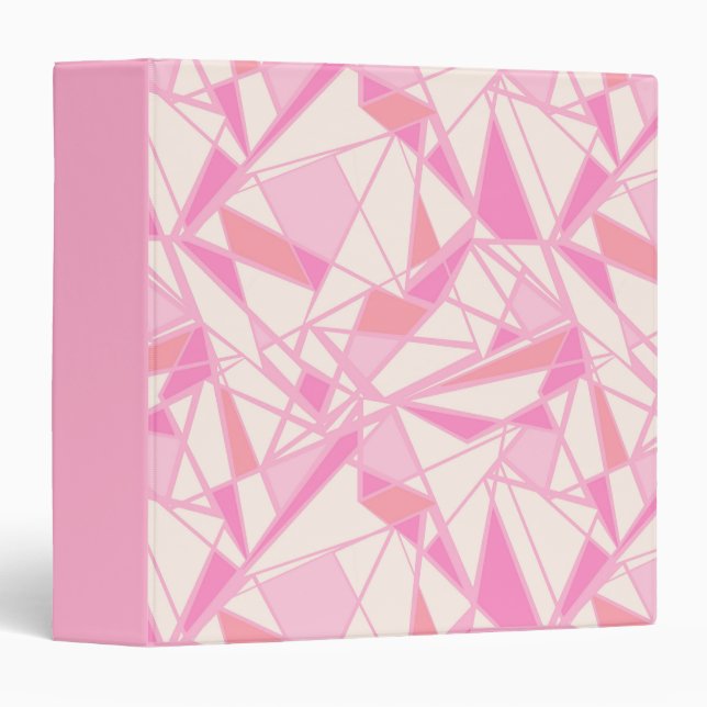 Geometric pattern abstract color pink  3 ring binder (Front/Spine)