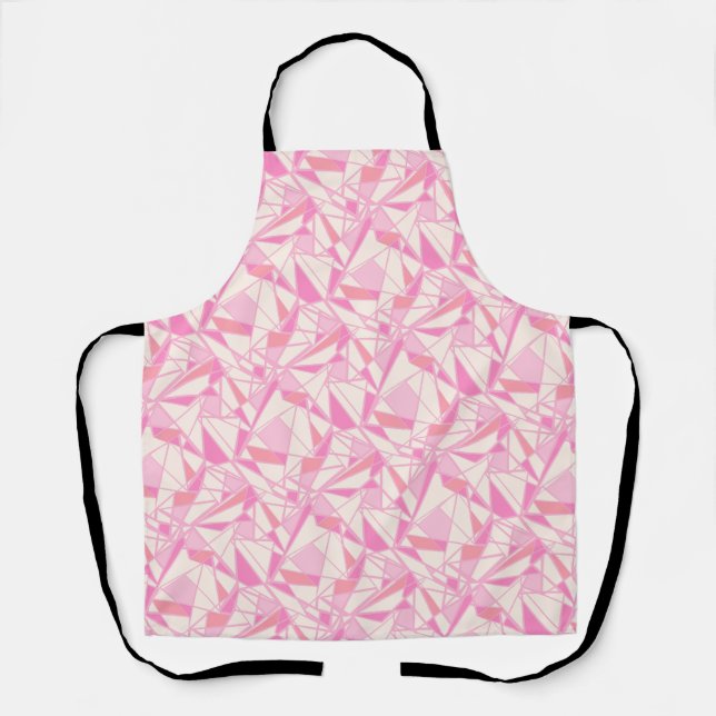 Geometric pattern abstract color pink  apron (Front)