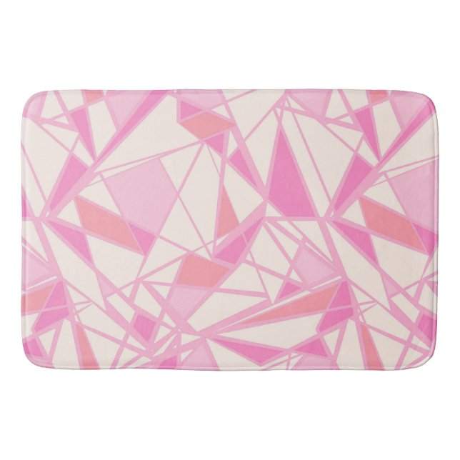 Geometric pattern abstract color pink  bath mat (Front)
