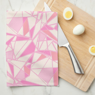 Geometric pattern abstract color pink kitchen towel