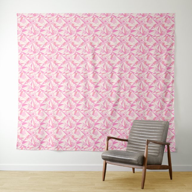 Geometric pattern abstract color pink  tapestry (In Situ (Horizontal))