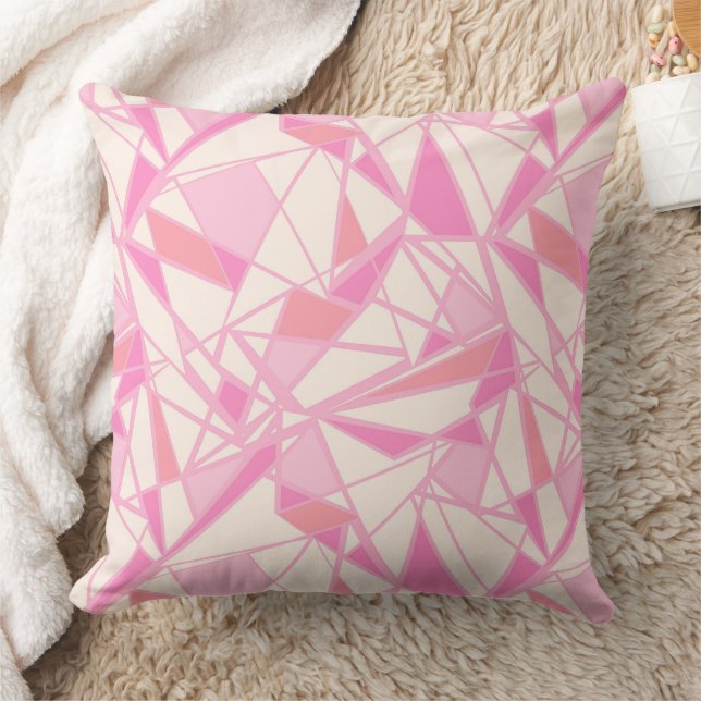 Geometric pattern abstract color pink  throw pillow (Blanket)