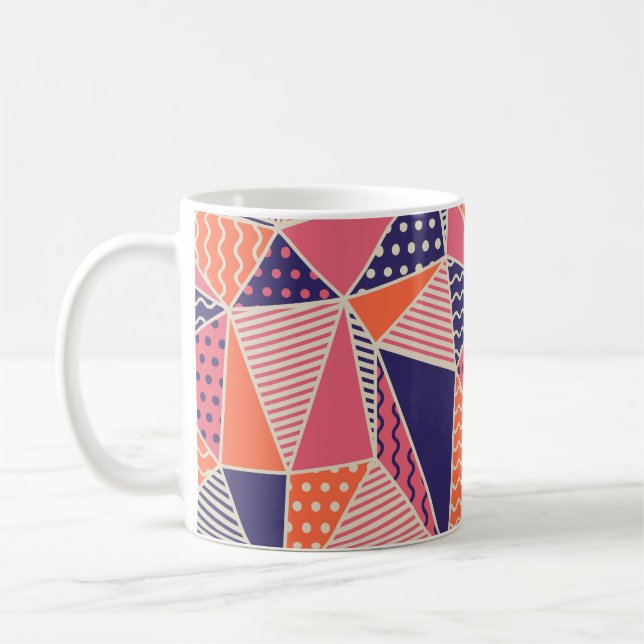 Geometric pattern. Abstract triangle background. V Coffee Mug (Left)