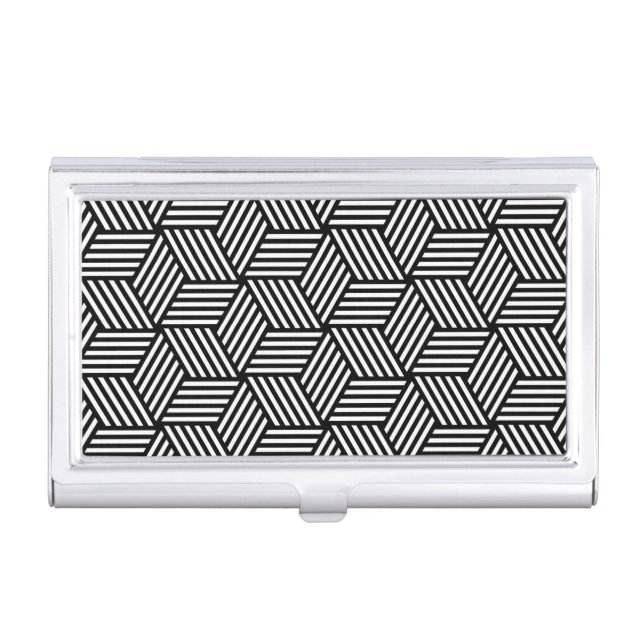 Geometric pattern art design business card holder (Front)