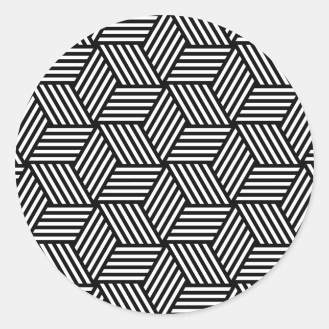 Geometric pattern art design classic round sticker (Front)