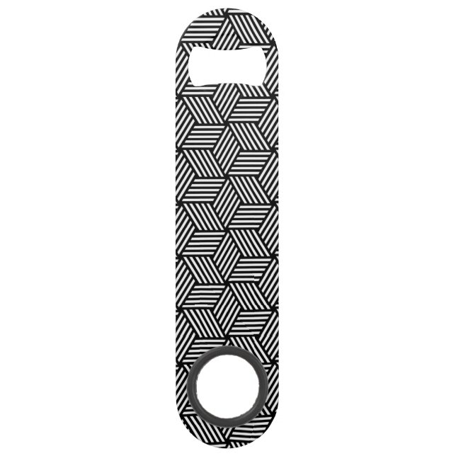Geometric pattern art design speed bottle opener (Front)