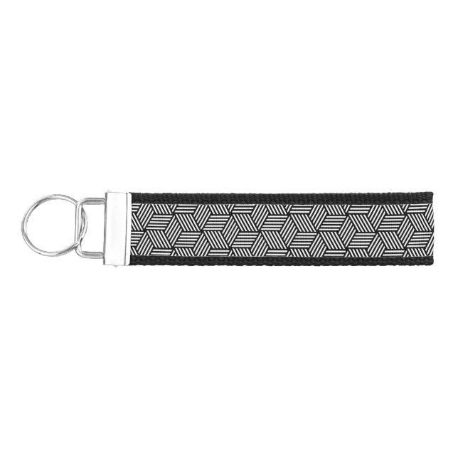 Geometric pattern art design wrist keychain (Keys on Left)