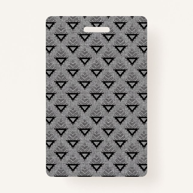 Geometric Pattern Black and White Pattern Badge (Front)