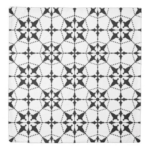 Geometric Pattern Black White    Duvet Cover