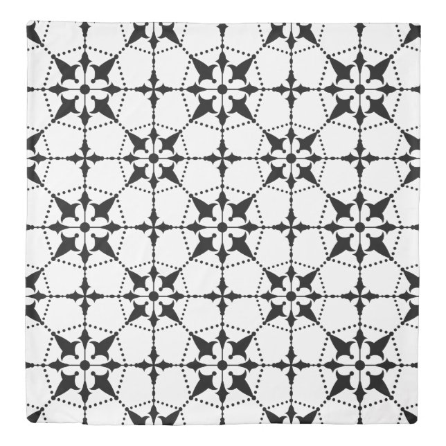 Geometric Pattern Black White    Duvet Cover (Front)