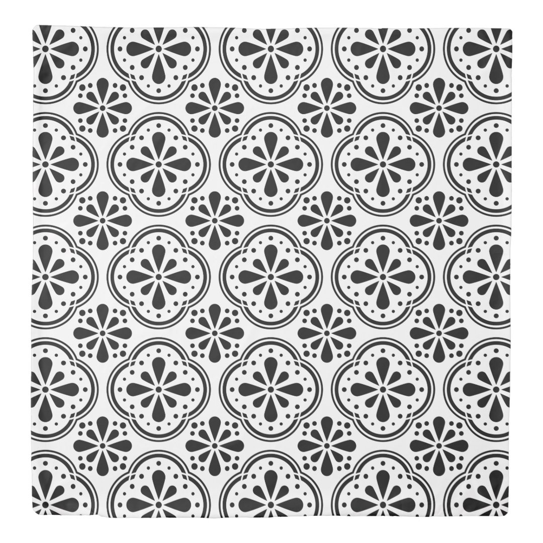 Geometric Pattern Black White Duvet Cover Zazzle