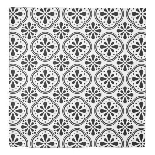 Geometric Pattern Black White  Duvet Cover