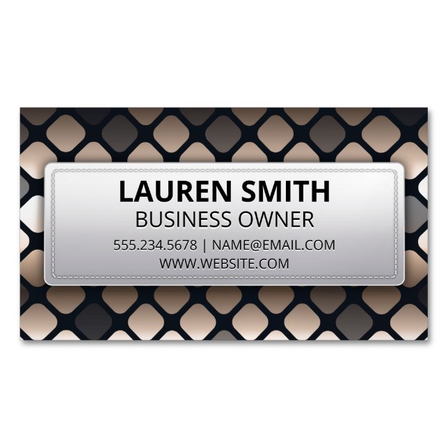 Geometric Pattern Business Card Magnet (Front)
