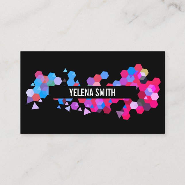 Geometric Pattern / Colorful Business Card (Front)