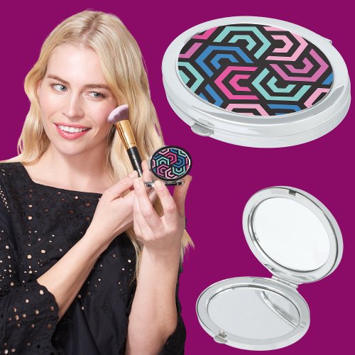 Geometric Pattern Compact Mirror