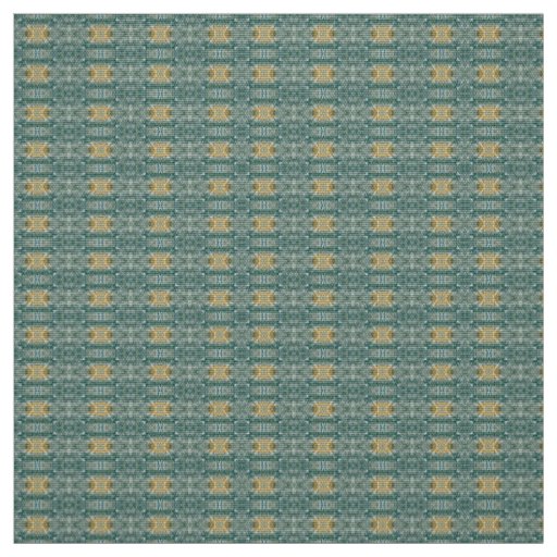 Geometric Pattern Copper Turquoise Fabric