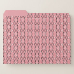 Geometric pattern coral retro rhombuses file folder