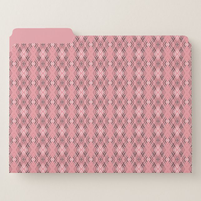 Geometric pattern coral retro rhombuses file folder (Front Left)