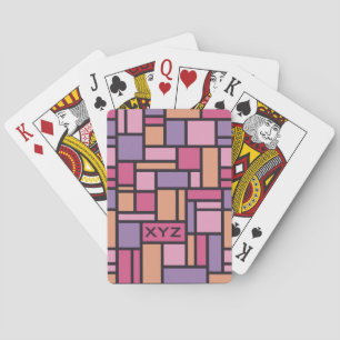 Geometric Pattern custom monogram playing cards
