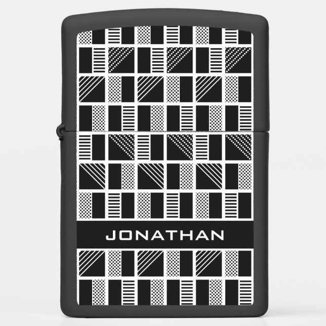 Geometric Pattern custom name lighter (Front)