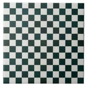 Geometric pattern decorative dark green white big ceramic tile