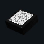 Geometric Pattern Decorative  Gift Box<br><div class="desc">A stylish modern geometric quatrefoil circle pattern jewelry or keepsake box lacquered wood box with a ceramic tile lid.</div>