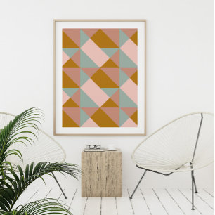 Geometric Pattern Design in Earthy Pastel Color Poster