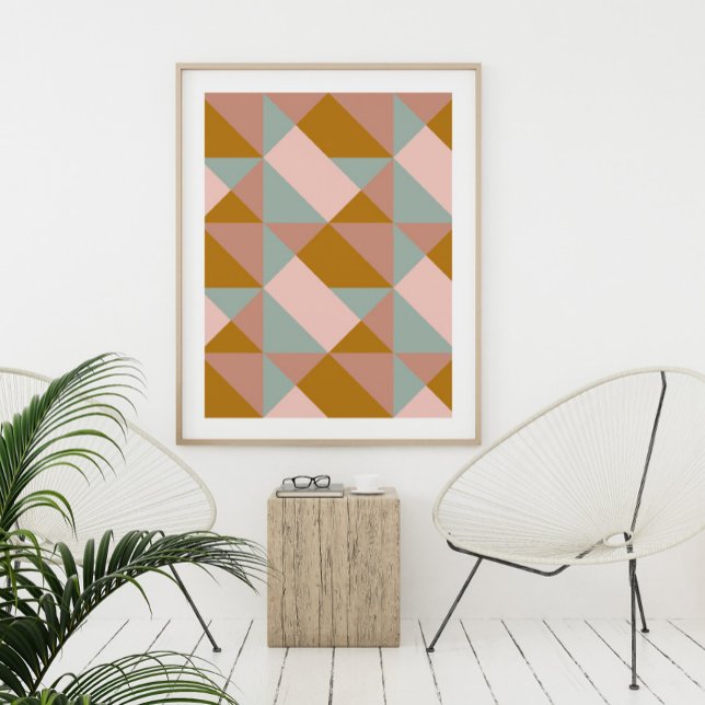 Geometric Pattern Design in Earthy Pastel Color Poster (Creator Uploaded)