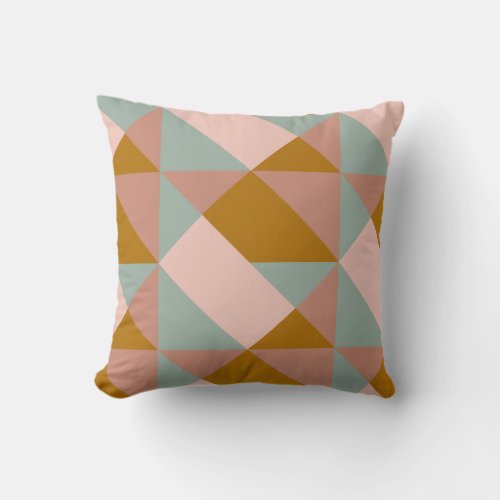 Geometric Pattern Design in Earthy Pastel Color Throw Pillow